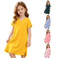 thumbnail image 1 of Gunia Kids Girl Nightgown Princess Pajama Dress Sleep Dress Soft For Kids Baby Family Matching Sleepwear Night Gowns Pjs Loungewear Yellow 9-10 Years, 1 of 4