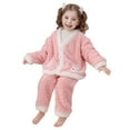 thumbnail image 1 of Gunia Kids Girls Boys Pajamas Flannel Clothes Long Sleeve Pants Winter Warm Soft Fuzzy Homewear With Sweatpants Soft Loungewear Size 10-11 Years, 1 of 9