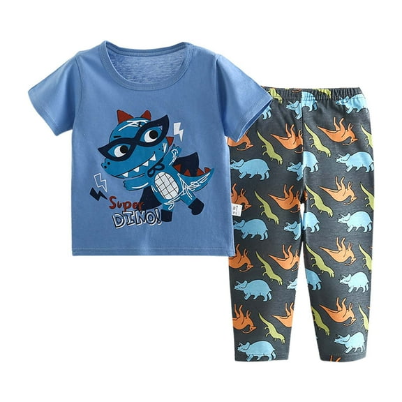 Gunia Kids Girls Clothes Set Children Pajamas Homewear Cartoon Boys Short Sleeve Pants 3-14 Years Outfits Stylish Loungewear,5-6 Years