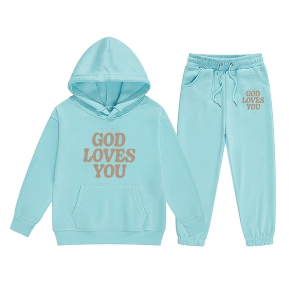 Gunia Kids Girls Hoodie And Joggers Fleece 2 Piece Athletic Outfits Set Oversized Tracksuits Sweatsuit Tween Fall Winter Clothes,Size 2-13 Years
