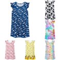 thumbnail image 1 of Gunia Kids Girls Nightgowns Pjs For Girls Flutter Sleeve Kids Dress Gown Casual Cute Dresses Night Gowns Sleepwear Navy S, 1 of 3