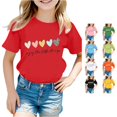thumbnail image 1 of Gunia Kids Girls T Shirt Cute Heart Graphic Print Round Neck Short Sleeve Tee Summer Casual T Shirt Tops Red 8-9 Years, 1 of 4