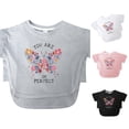 thumbnail image 1 of Gunia Kids Girls T Shirts Cute Butterfly Graphic Fashionable Short Sleeve Casual Tees Shirts Soft Breathable Youth Tops Grey 8-9 Years, 1 of 5