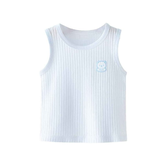 Gunia Kids Girls Tank Tops Solid Color Casual Soft Sleeveless Basic Camisole Blue