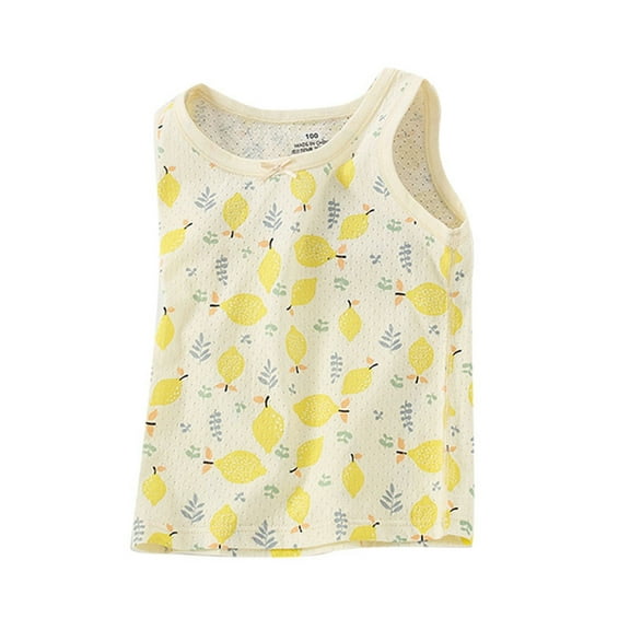 Gunia Kids Girls Tank Tops Solid Color Casual Soft Sleeveless Basic Tee 1-13 Years Yellow