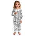 thumbnail image 1 of Gunia Kids' Halloween Pajama Sets Painted Coloring Design 2 Piece Long Sleeve Top And Shorts Pajama Pants Cozy Soft Nightwear Pjs Sleepwear White 5-6 Years, 1 of 9