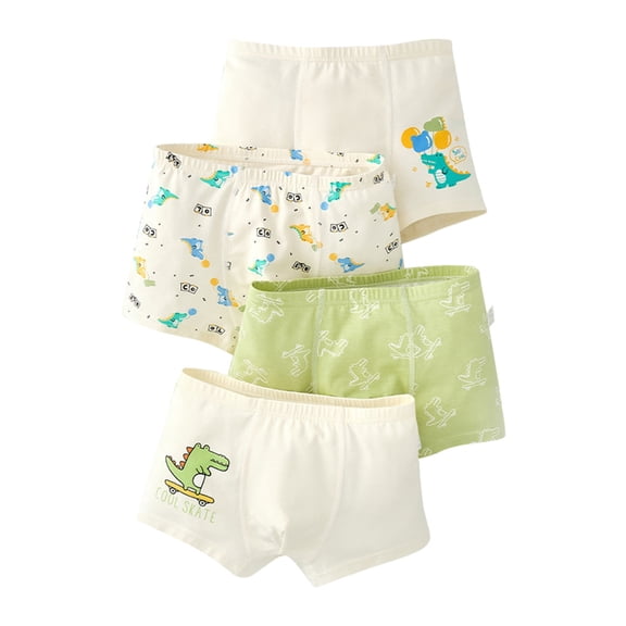 Gunia Kids Toddler Baby Boys Boxer Briefs 4Pcs Cartoon Cute Printed Shorts Pants Cotton Underwear Trunks Underpants Skin-Friendly, 2-3 Years