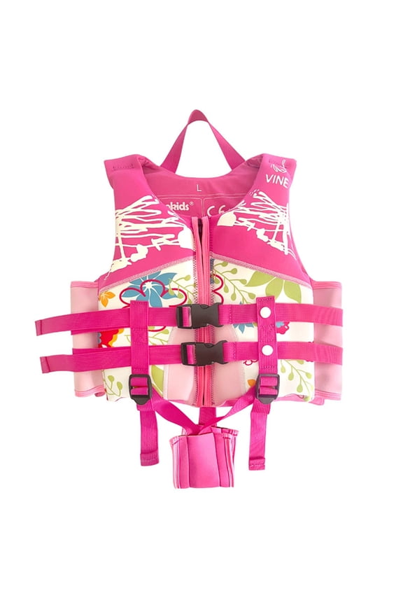 Kids Youth Life Jacket Swim Vest Swimwear Flotation Adjustable Belt Outdoor Swimming Water Sports Daily Girls One Piece Swimsuits For Beach Pool 4-12 Years