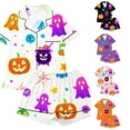 thumbnail image 1 of Gunia Little Girl Halloween Pajamas 2 Piece Button Up Short Sleeve Tops With Shorts Nightwear Pjs Sleepwear White 5-6 Years, 1 of 5