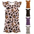 thumbnail image 1 of Gunia Little Girl Nightgown Princess Pajama Dress Halloween Flutter Sleeve Nightgown Summer Casual Cartoon Digital Print Dress Night Gowns Pjs Loungewear Pink 7-8 Years, 1 of 2