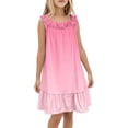 thumbnail image 1 of Gunia Little Girl Nightgown Princess Pajama Dress Summer Floral Printed Tiered Ruffle Spaghetti Strap Soft Cute Casual A Line Boho Dress For Party Birthday Night Gowns Pjs Loungewear 7-8 Years, 1 of 4