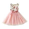thumbnail image 1 of Gunia Little Girls Hawaiian Dress Sleeveless Infant Kids Baby Floral Mesh Vest Pink Travel Casual Dress Sundress For Holiday Beach Pink Dress For Toddler Girls 2-7 Years, 1 of 8