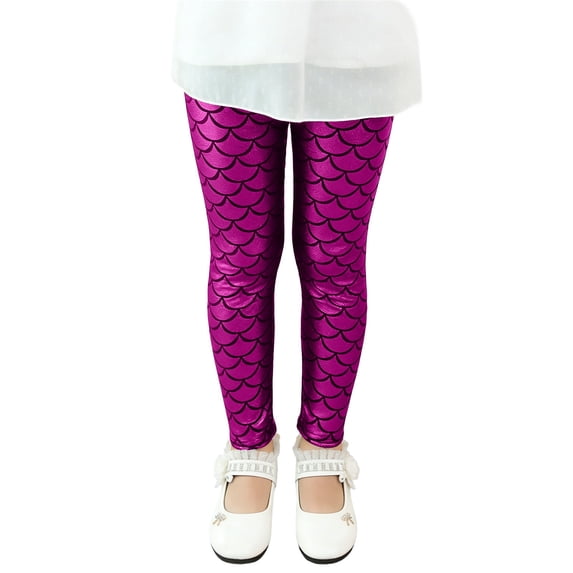 Gunia Little Girls Leggings Sequin Sparkly Pattern Fitted Dance Tights Kids Performance Party Wear 2-8 Years