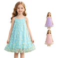 thumbnail image 1 of Gunia Little Girls Nightgown Princess Pajamas Summer Sleep Dress Lightweight Casual Nightgown Soft Kids Cute Night Gowns Pjs Loungewear Light Green 5-6 Years, 1 of 3