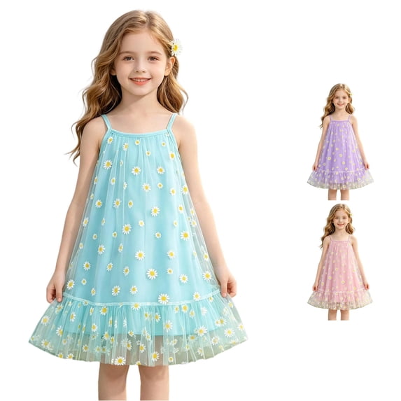 Gunia Little Girls Nightgown Princess Pajamas Summer Sleep Dress Lightweight Casual Nightgown Soft Kids Cute Night Gowns Pjs Loungewear Light Green 5-6 Years