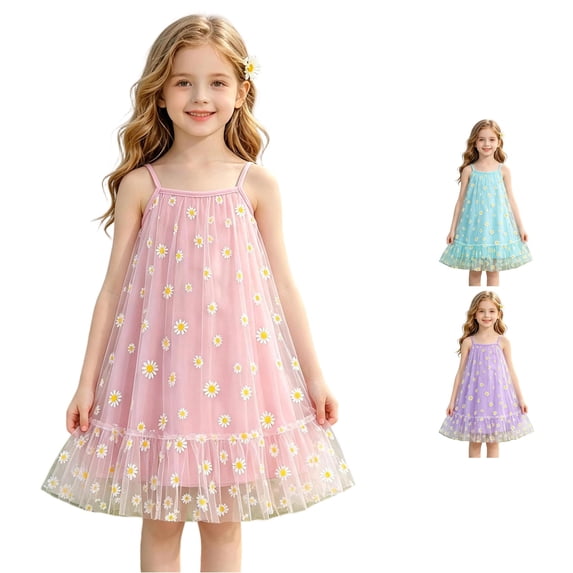 Gunia Little Girls Nightgowns Pjs For Girls Summer Sleep Dress Lightweight Casual Nightgown Soft Kids Cute Night Gowns Sleepwear Pink 5-6 Years
