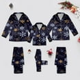 thumbnail image 1 of Gunia Matching Family Christmas Pajamas Silk Snowflake Printed Long Sleeve Comfortable 2 Piece Set Dad Sleepwear Loungewear Soft And Breathable, 1 of 9