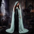 thumbnail image 1 of Gunia Hooded Cloak For Women Adult Lace Cape Cosplay Halloween Role Play Dress Up Outfits Stage Performance Holiday Party Wear,Green, 1 of 4