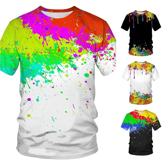 Gunia Mens Big And Tall T Shirts 3D Graphic Novelty Printed Short Sleeve T Shirts Casual Graphics Tees Tops T Shirts For Men White 5Xl