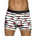 thumbnail image 1 of Gunia Mens Valentine's Day Boxer Briefs Rose Love Heart Print Funny Novelty Cool Breathable Shorts Comfortable Breathable for Anniversary Valentines S-Xxxl Men's Underwear, 1 of 5