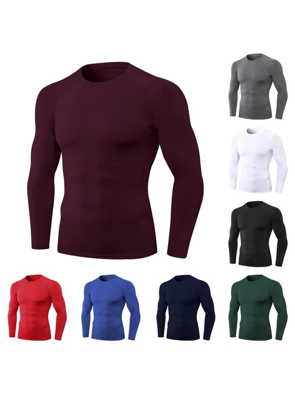Mens Workout Gym Shirts Men Tight Fitting Fitness Sports Training Long Sleeved T Shirt Tees For Running Athletic Sport Tops Mens T Shirt S
