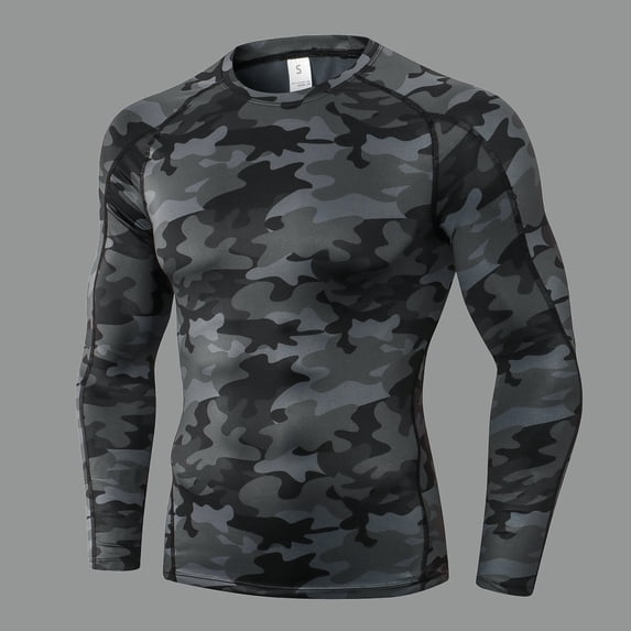 Gunia Mens Workout Gym Shirts Men Tight Fitting Fitness Sports Training Long Sleeved T Shirt Tees For Running Athletic Sport Tops Men'S T-Shirts Black M