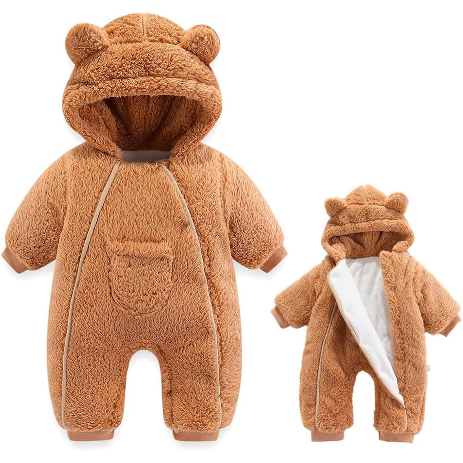 Gunia Newborn Infant Bear Jumpsuit Snowsuit Romper Thick Romper Hooded Coat Warm Outwear Autumn Winter Baby Onesie Outfit Suit