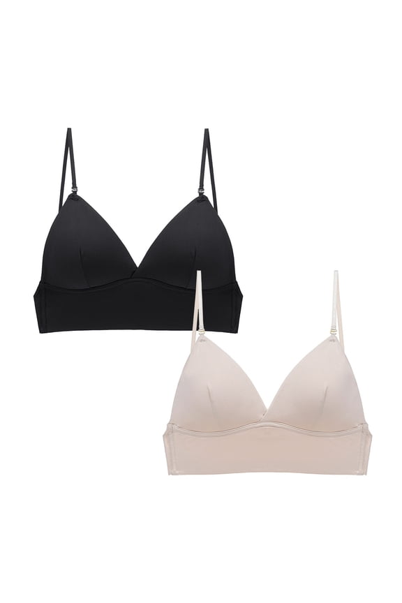 No Wire Bras For Women Low Back Bra Wire U Shaped Backless Bra Convertible Spaghetti Strap Seamless Sleeping Bralette Wireless Bras For Womens