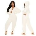 thumbnail image 1 of Gunia Pajamas For Women Set Cozy Long Sleeve Hooded Jumpsuit Winter With Long Pants Sleepwear White Xxxl, 1 of 5