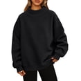 thumbnail image 1 of Gunia Plus Size Neck Women Sweatshirt Long Sleeve Crewneck Sweatshirt Casual Lightweight Pullover Tops Fall Fashion Clothes Black S-3Xl, 1 of 4