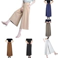 thumbnail image 1 of Gunia Plus Size Womens Wide Leg Pants Casual Pants Comfortable Button Detail Trousers Daily Wear Outfit Spring Fall Summer Flowy Pants, 1 of 4