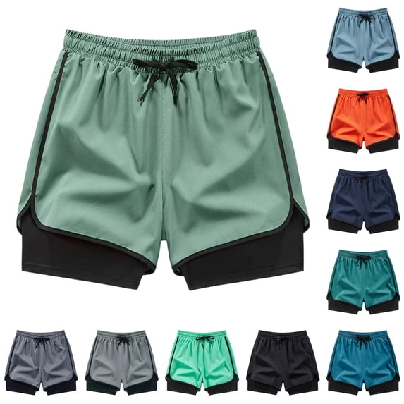 Gunia Plus Size Workout Shorts Women Two Layer Athletic Shorts Flowy Fit Lightweight Running Workout Shorts With Pockets And Drawstring Shorts Women Army Green M