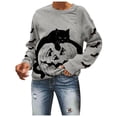 thumbnail image 1 of Gunia Pumpkin Womens Halloween Sweatshirts Graphic Crew Neck Long Sleeved Hoodie Pullover Hoodie Tops Fall Fashion Clothes Grey S-2Xl, 1 of 4