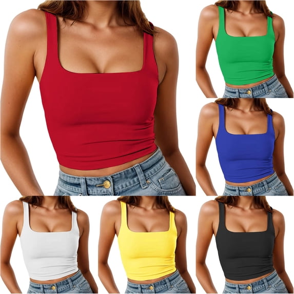 Gunia Red Tank Tops For Women Casual Ribbed Knit With Adjustable Spaghetti Straps For Everyday Comfort Layering Summer Tank Tops For Women Camisole