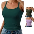 thumbnail image 1 of Gunia Ribbed Spaghetti Strap Summer Tanks For Women Slim Fitted Camisole Basic Sleeveless Layering Shirts Camisole Tops For Women Light Green, 1 of 5