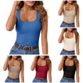 thumbnail image 1 of Gunia Ribbed Tank Top For Women Ribbed Summer Scoop Neck Slim Fitted Tops Casual Basic Knit Sleeveless Shirts Womens Camisole Blue, 1 of 6