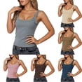 thumbnail image 1 of Gunia Ribbed Tank Tops Women Classic Solid Camisole Layering Piece Casual Daily Wear Soft Stretchy Comfort Fit Womens Camisole Tank Tops Grey, 1 of 5