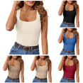 thumbnail image 1 of Gunia Ribbed Womens White Tank Top Ribbed Summer Scoop Neck Slim Fitted Tops Casual Basic Knit Sleeveless Shirts Tanktops For Women Camisole, 1 of 6