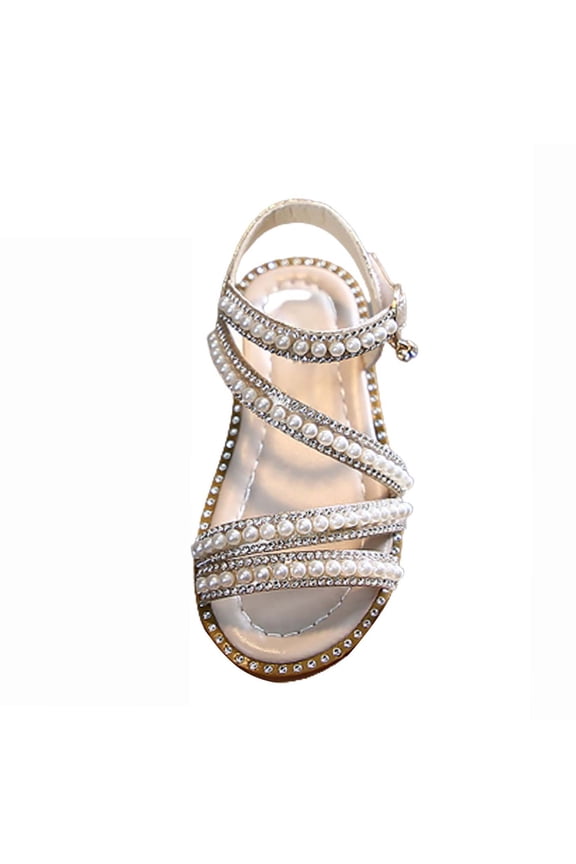 Sandals For Kids Girls Summer Little Pearl Open Toe Princess Shoes Performance Shoes 1-12 Years