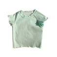 thumbnail image 1 of Gunia Solid Color T Shirts For Kids Girls Size 5-6 Years Short Sleeve Crew Neck Mint Green Tops Infant Girls Summer Lightweight Tee Shirts, 1 of 4
