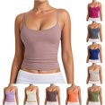 thumbnail image 1 of Gunia Spaghetti Strap Womens Tank Tops Adjustable Camisole Top Ribbed Knit Sleeveless For Casual Wear Layering Cami Tops For Women Purple, 1 of 6