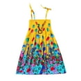 thumbnail image 1 of Gunia Summer Dresses For Little Girls Sleeveless Vestidos Kids Floral Clothes Baby Bohemian Straps Skirt Sundress For Holiday Beach Yellow Dress For Toddler Girls 18M-8Y, 1 of 3