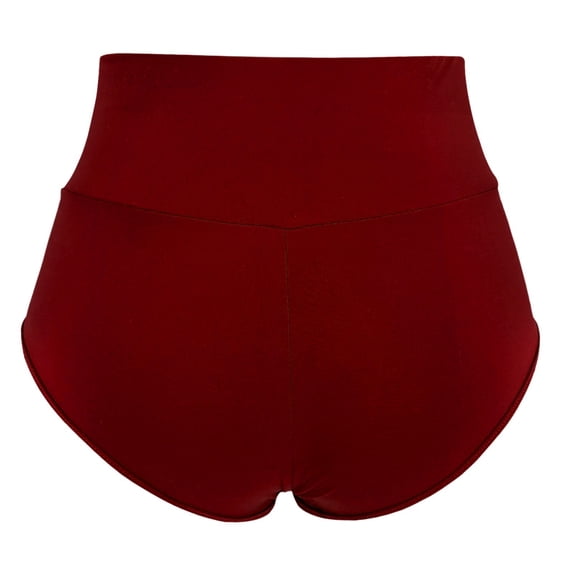 Gunia Summer Women Stretchy Stretch Shorts High-Waist Elastic Waist Athletic Workout Shorts Yoga Gym Short Pants Running Ladies Soft Clothes Red