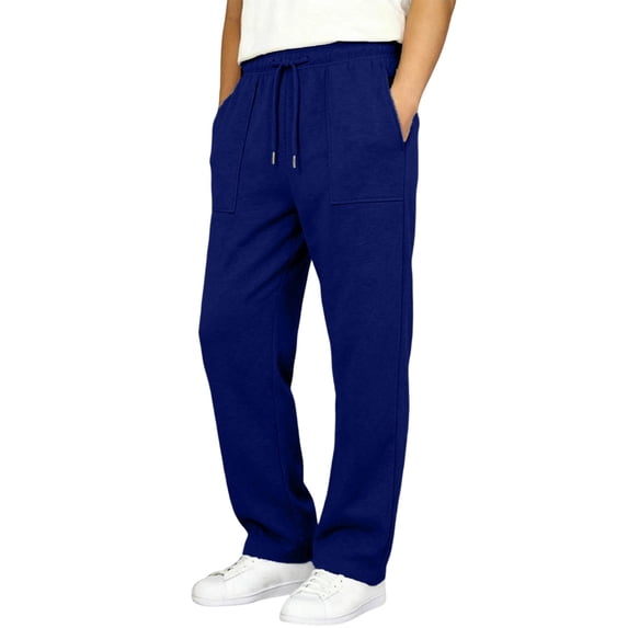 Gunia Sweatpants For Little Boys Joggers Baggy Straight Leg Open Bottom Casual Pants Elastic Waist Athletic Joggers Sweat Pants With Pockets Athletic Pants Dark Blue 5-6 Years