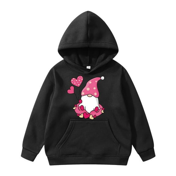 Gunia Sweatshirts For Teen Girls Valentine's Day Heart Printed Print Hoodie Toddler Kids Fashion Outwear Size 3-4 Years