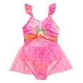 thumbnail image 1 of Gunia Swimsuit For Girls With Layered Skirt Scale Design Kids Summer Party Toddler Kids Bathing Suit Swimwear For Beach Pool 3-8 Years, 1 of 4