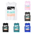 thumbnail image 1 of Gunia Tank Tops For Little Girls Summer Kids Tank Top With Letter Gradient Print For Outdoor Beach Play Tee Casual Sleeveless Shirts For Girls White 5-6 Years, 1 of 6