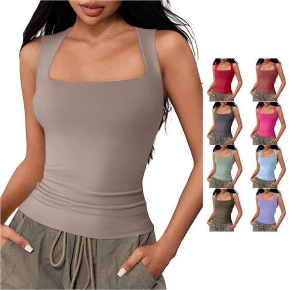Gunia Tanktops For Women Tanks Fitted Design Style Summer Camisoles For Women Light Gray