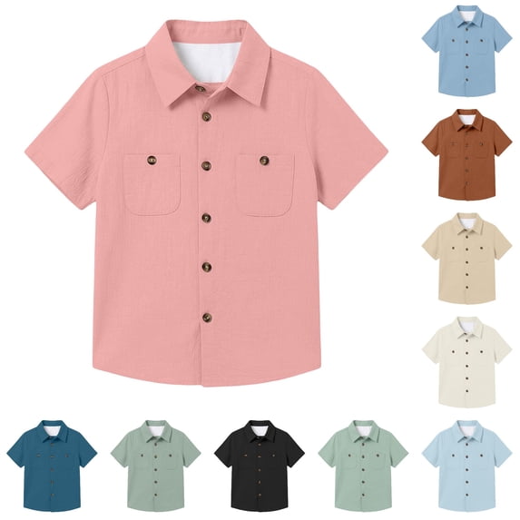 Gunia Teen Boys T-Shirts Casual Long Sleeve Shirt Soft Blend Tee With Comfort Fit Daily Play And School Tops Pink 9-10 Years