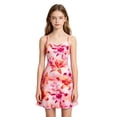 thumbnail image 1 of Gunia Teen Girl Dresses Sleeveless Hawaiian Floral Print Strappy Slim Fit Short Dress With Flowy Design Sundress Pink Dress For Girls 12-16 Years, 1 of 9